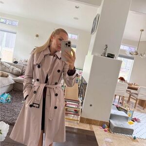 Massimo Dutti Light Pink Trench Coat